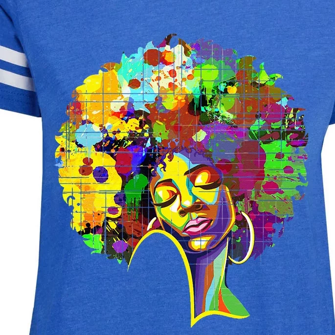 Afro American  Melanin Queen African American Enza Ladies Jersey Football T-Shirt