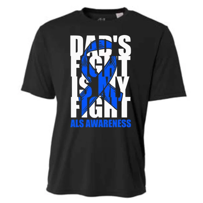 ALS Awareness Month Blue Ribbon Dads Fight May Support Cooling Performance Crew T-Shirt