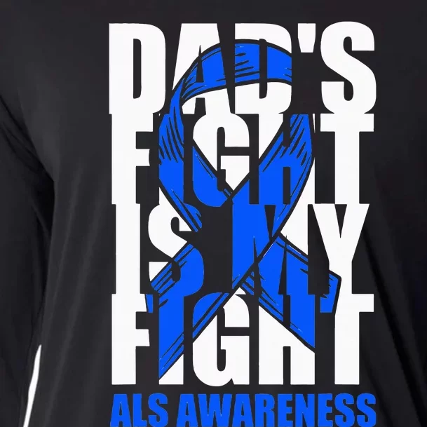 ALS Awareness Month Blue Ribbon Dads Fight May Support Cooling Performance Long Sleeve Crew