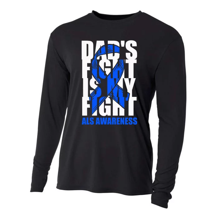 ALS Awareness Month Blue Ribbon Dads Fight May Support Cooling Performance Long Sleeve Crew