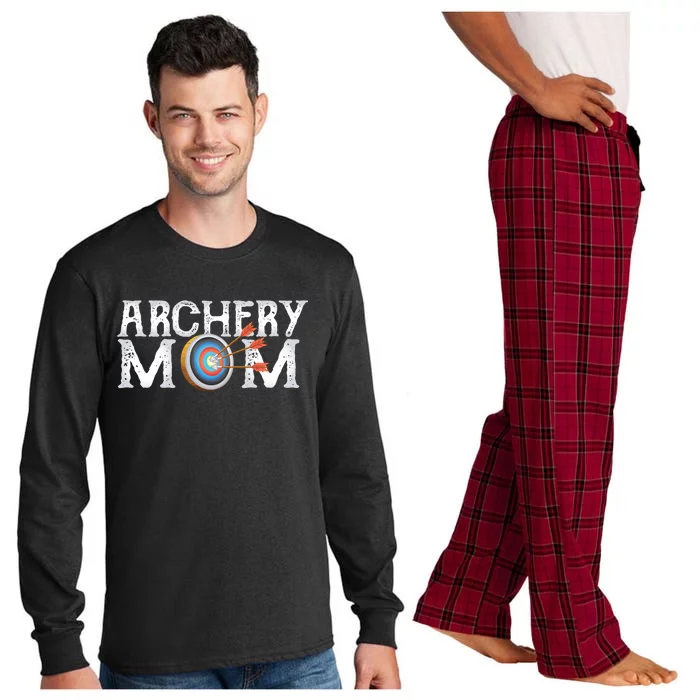 Archery Archer Mom Target Proud Parent Bow Arrow Gift Long Sleeve Pajama Set