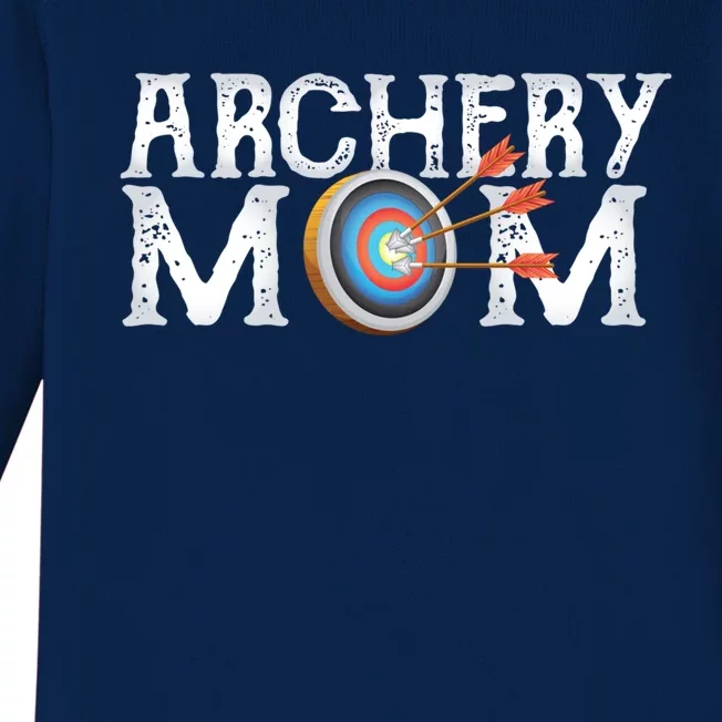 Archery Archer Mom Target Proud Parent Bow Arrow Gift Baby Long Sleeve Bodysuit