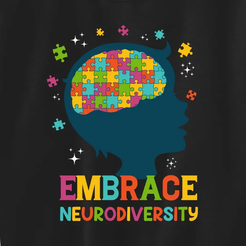 Autism Awareness Month Embrace Neurodiversity Brain Autism Kids Sweatshirt