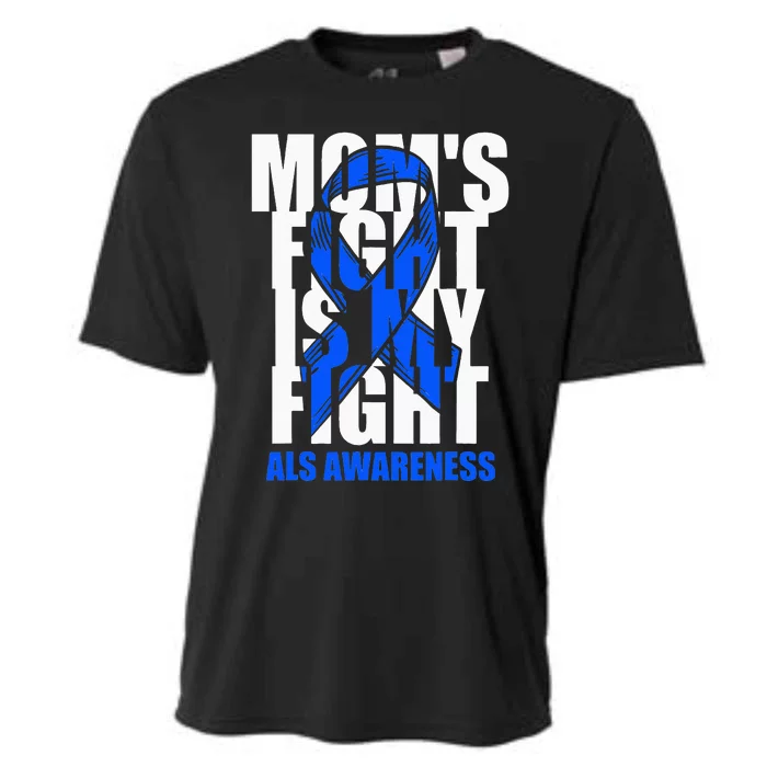 ALS Awareness Month Blue Ribbon Moms Fight May Support Cooling Performance Crew T-Shirt