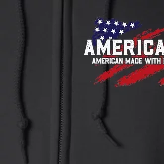 Americanski American Made With Polish Pride Full Zip Hoodie