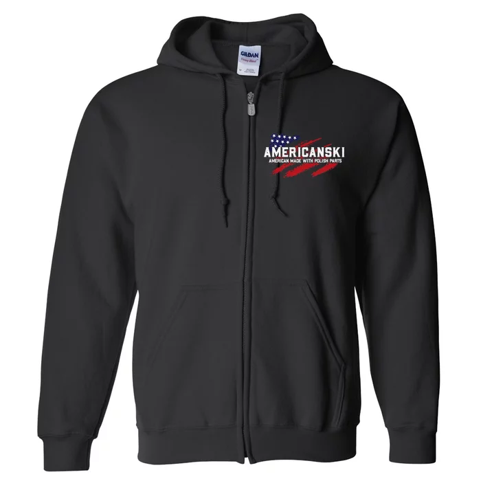 Americanski American Made With Polish Pride Full Zip Hoodie