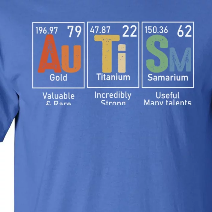 Autism Awareness Month Periodic Table Elets Gift Tall T-Shirt