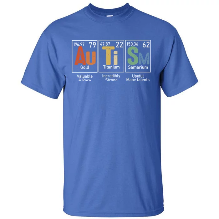 Autism Awareness Month Periodic Table Elets Gift Tall T-Shirt