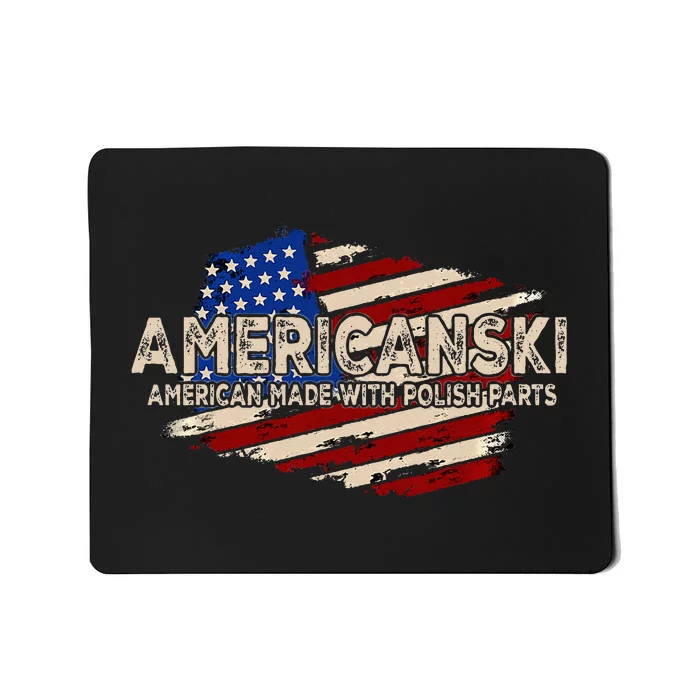 Americanski American Made With Polish Parts USA Flag Mousepad