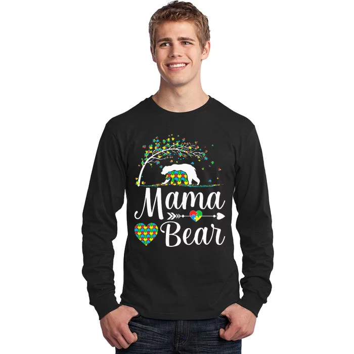 Autism Awareness Mama and Bear Support Autistic Autism Mom Tall Long Sleeve T-Shirt