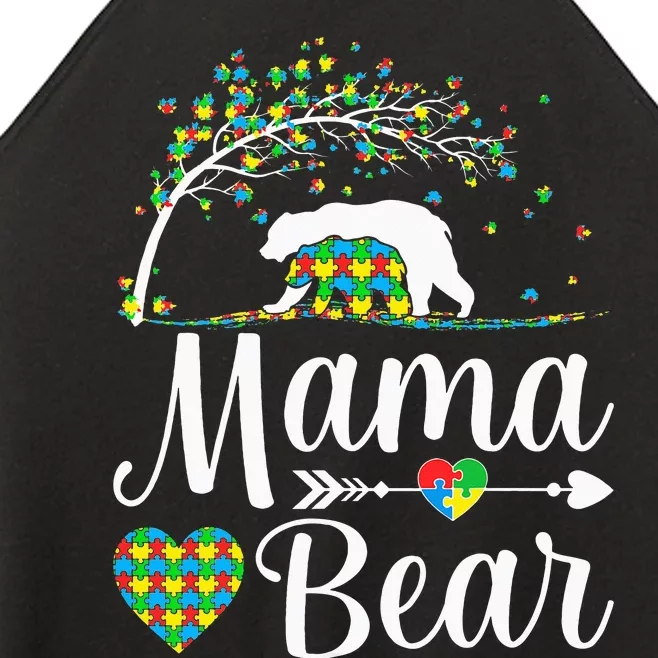 Autism Awareness Mama and Bear Support Autistic Autism Mom Women’s Perfect Tri Rocker Tank