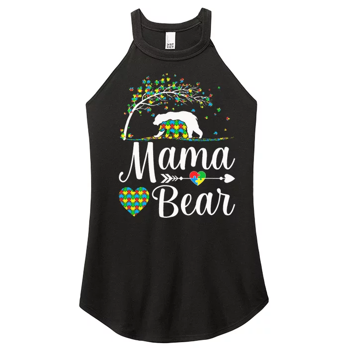 Autism Awareness Mama and Bear Support Autistic Autism Mom Women’s Perfect Tri Rocker Tank