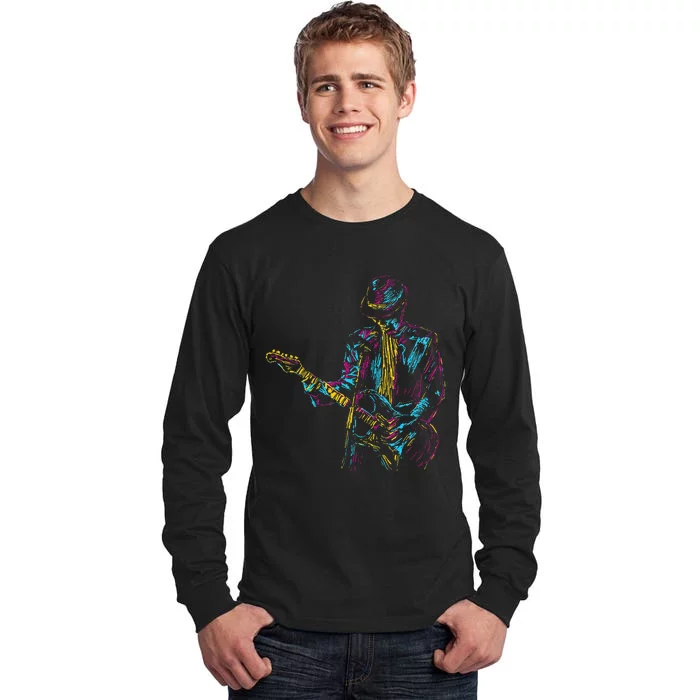 Abstract Art Musician Music Band Bass Player Tall Long Sleeve T-Shirt