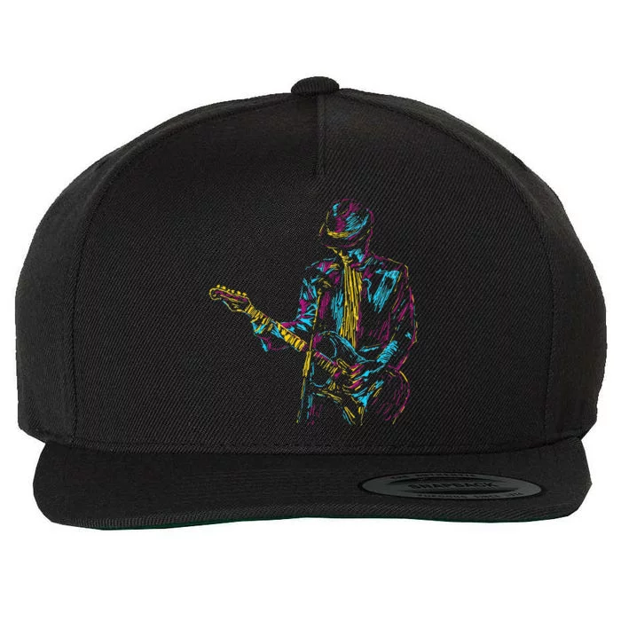 Abstract Art Musician Music Band Bass Player Wool Snapback Cap