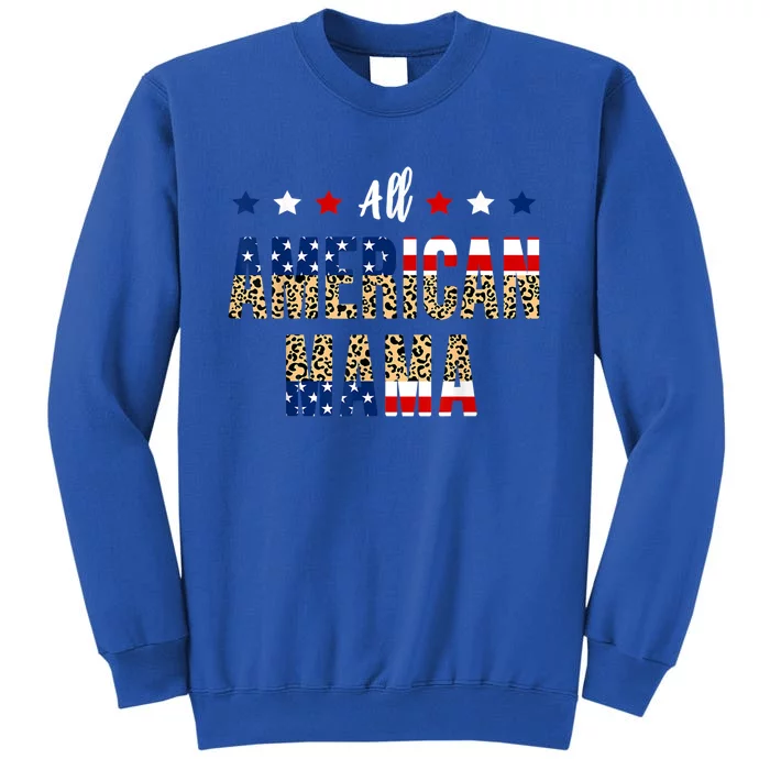 All American Mama 4th Of July Leopard Fourth Of July Mom Usa Cool Gift Sweatshirt