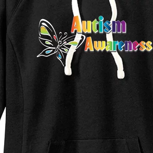 Autism Awareness Month Minimalist Butterfly Women's Fleece Hoodie