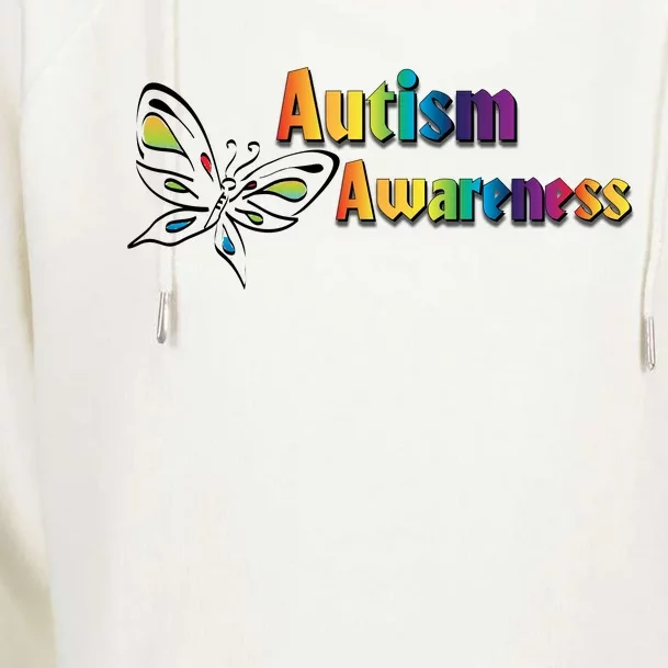 Autism Awareness Month Minimalist Butterfly Womens Funnel Neck Pullover Hood