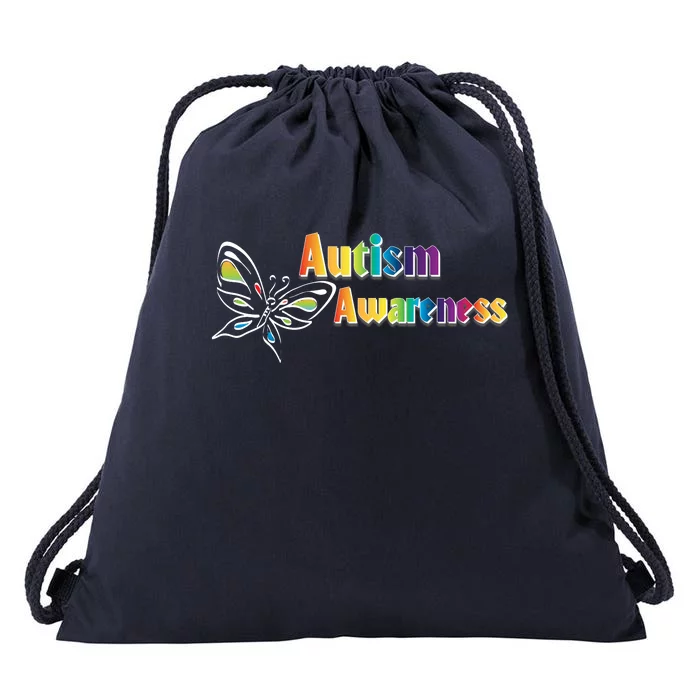 Autism Awareness Month Minimalist Butterfly Drawstring Bag