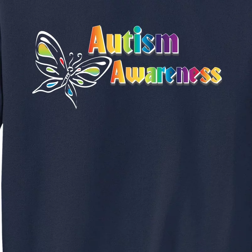 Autism Awareness Month Minimalist Butterfly Tall Sweatshirt