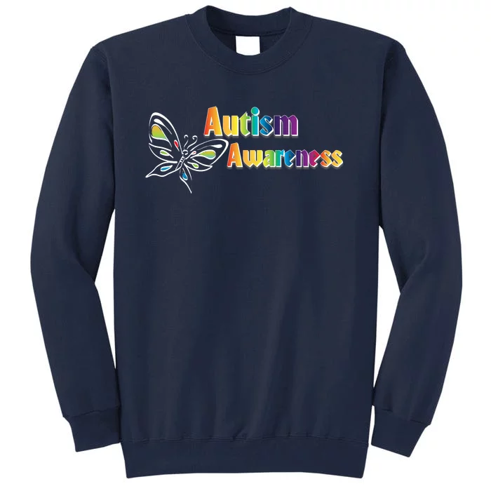 Autism Awareness Month Minimalist Butterfly Tall Sweatshirt