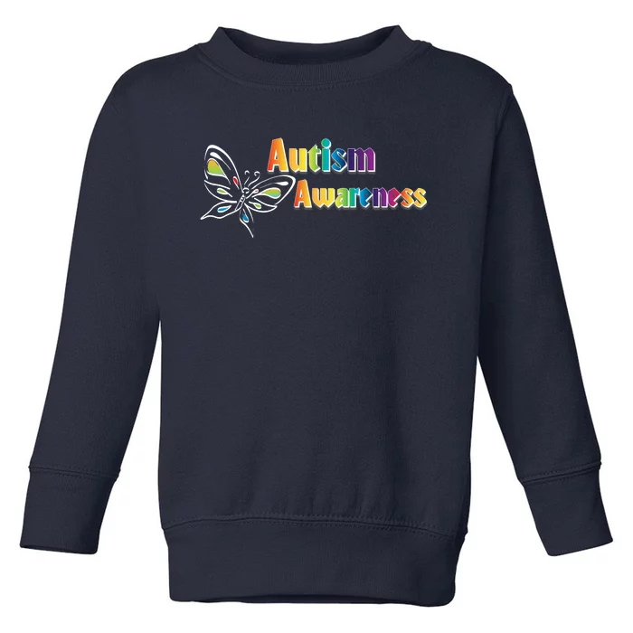 Autism Awareness Month Minimalist Butterfly Toddler Sweatshirt