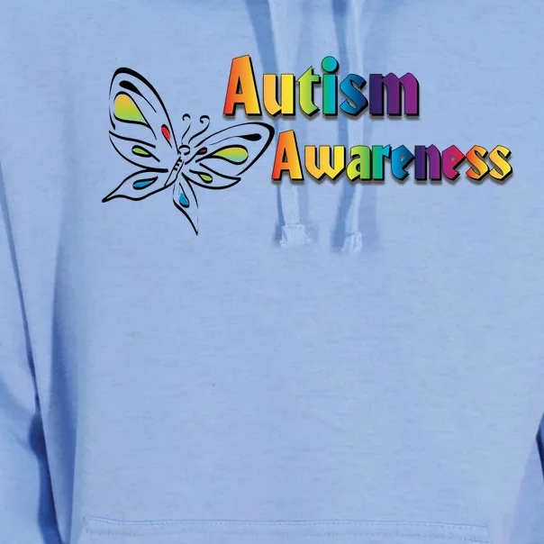 Autism Awareness Month Minimalist Butterfly Unisex Surf Hoodie