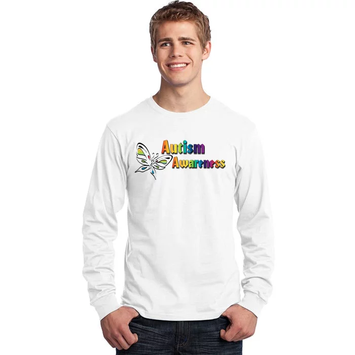 Autism Awareness Month Minimalist Butterfly Tall Long Sleeve T-Shirt