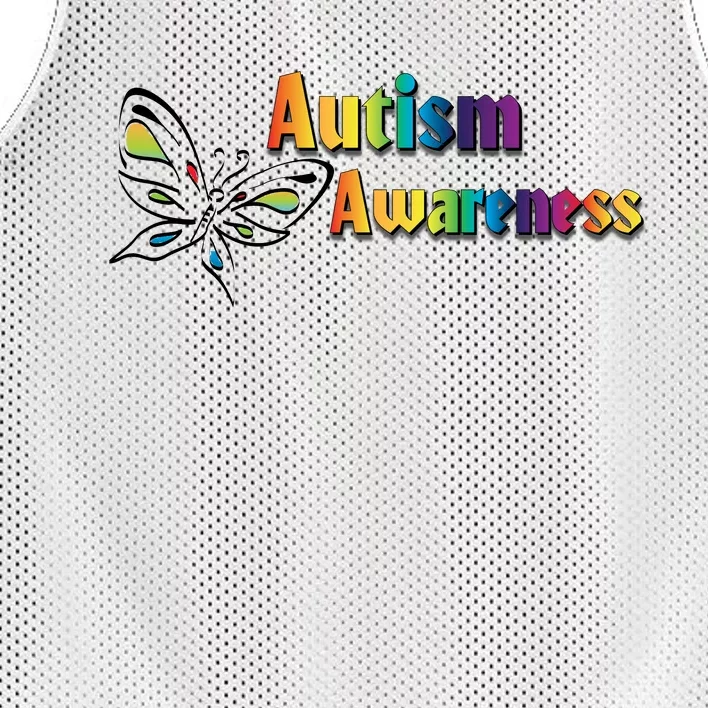 Autism Awareness Month Minimalist Butterfly Mesh Reversible Basketball Jersey Tank