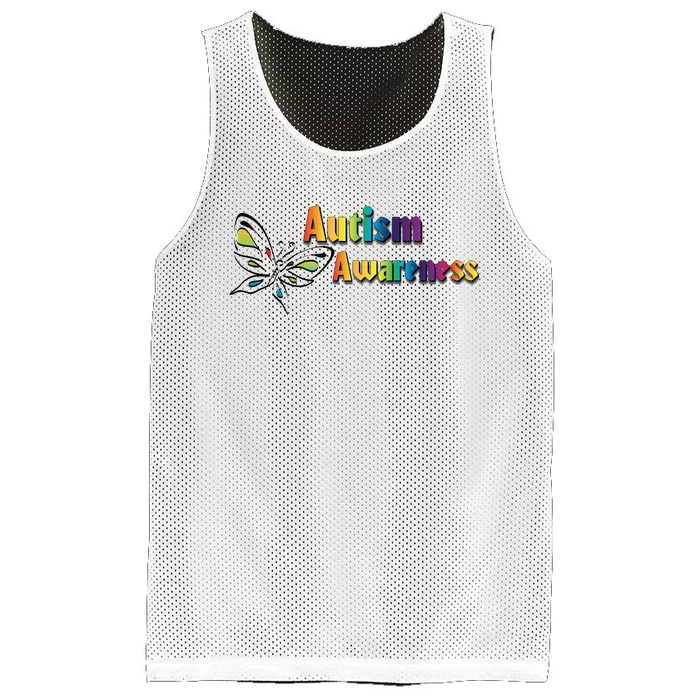 Autism Awareness Month Minimalist Butterfly Mesh Reversible Basketball Jersey Tank