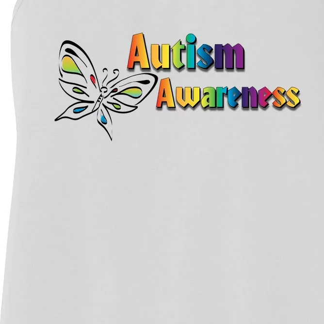 Autism Awareness Month Minimalist Butterfly Women's Racerback Tank