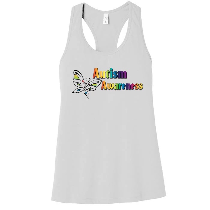 Autism Awareness Month Minimalist Butterfly Women's Racerback Tank