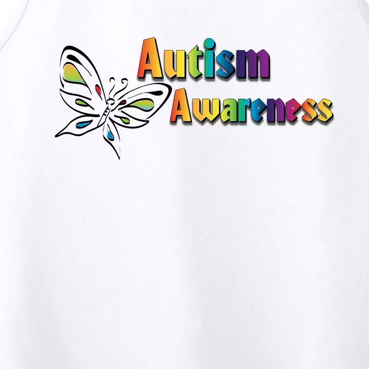 Autism Awareness Month Minimalist Butterfly Performance Tank