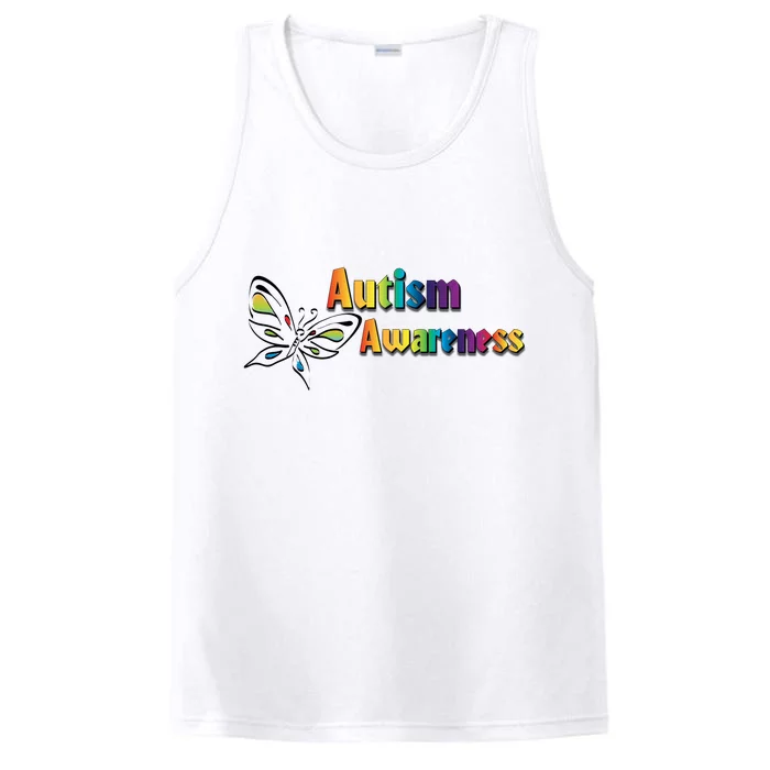 Autism Awareness Month Minimalist Butterfly Performance Tank