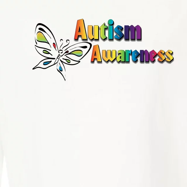 Autism Awareness Month Minimalist Butterfly Cropped Pullover Crew