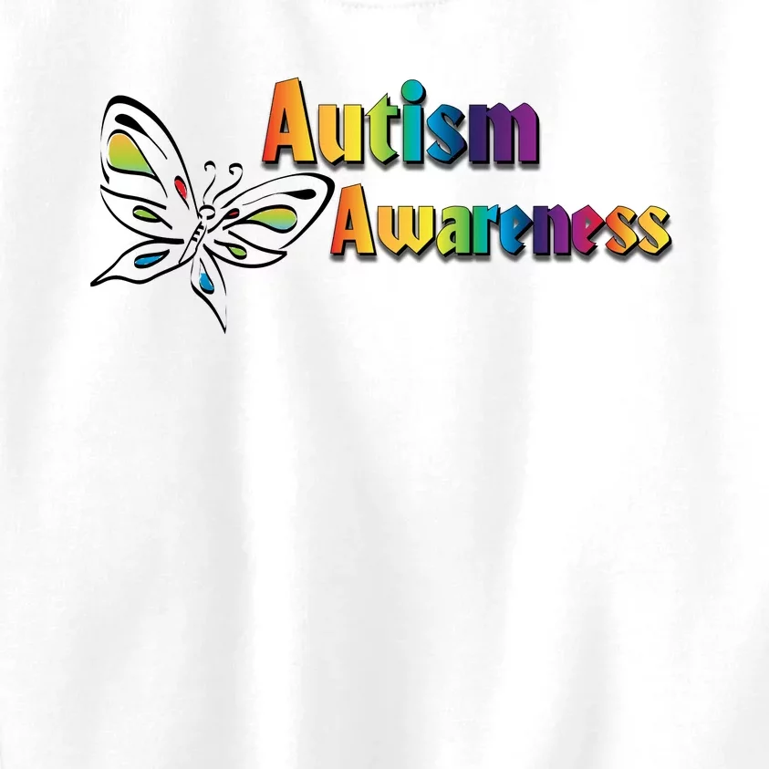 Autism Awareness Month Minimalist Butterfly Kids Sweatshirt