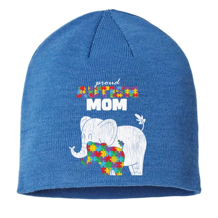 Autism Awareness Mom Proud Autistic Son Daughter Mama Mother Gift 8 1/2in Sustainable Knit Beanie