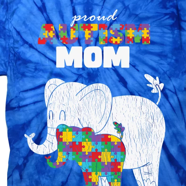 Autism Awareness Mom Proud Autistic Son Daughter Mama Mother Gift Tie-Dye T-Shirt