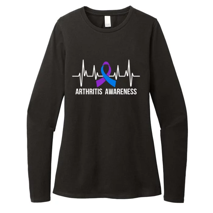 Arthritis Awareness Month Ribbon Heartbeat Womens CVC Long Sleeve Shirt