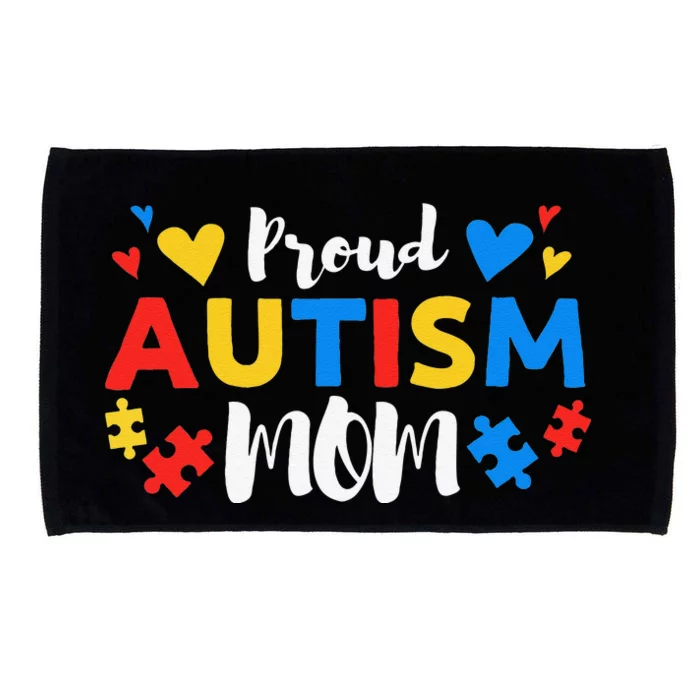 Autistic Awareness Month Women's Proud Autism Mom ASD Day Funny Microfiber Hand Towel