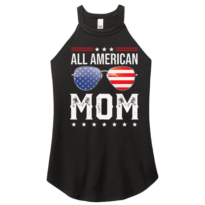 All American Mom Matching Family Fourth 4th of July American Women’s Perfect Tri Rocker Tank