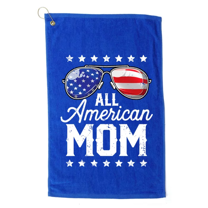 All American Mom 4th Of July Mothers Day Mommy Cool Gift Platinum Collection Golf Towel