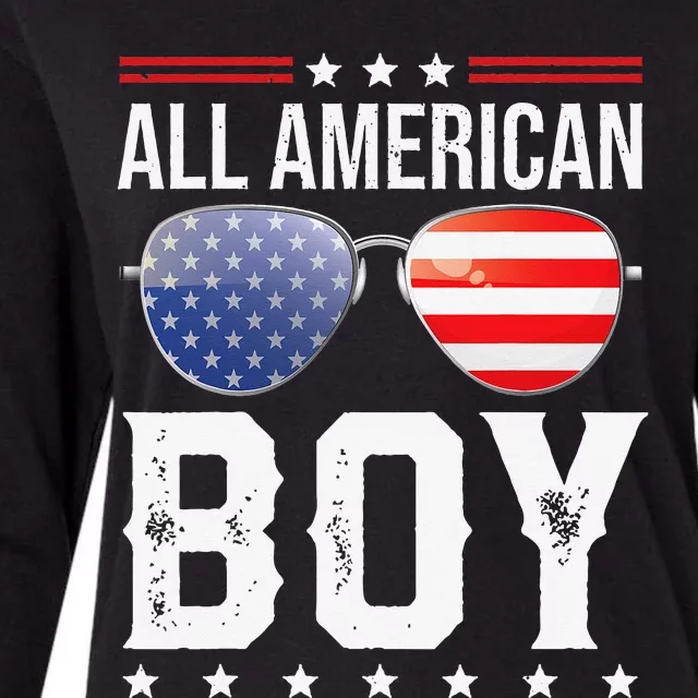 All American Matching Family Fourth 4th of July American Womens Cotton Relaxed Long Sleeve T-Shirt