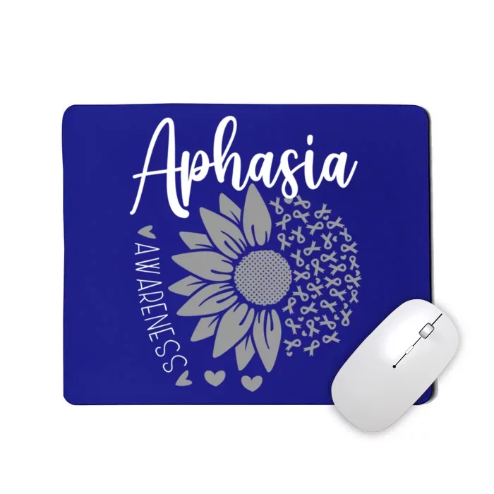 Aphasia Awareness Month Sunflower Grey Ribbon Cute Gift Mousepad