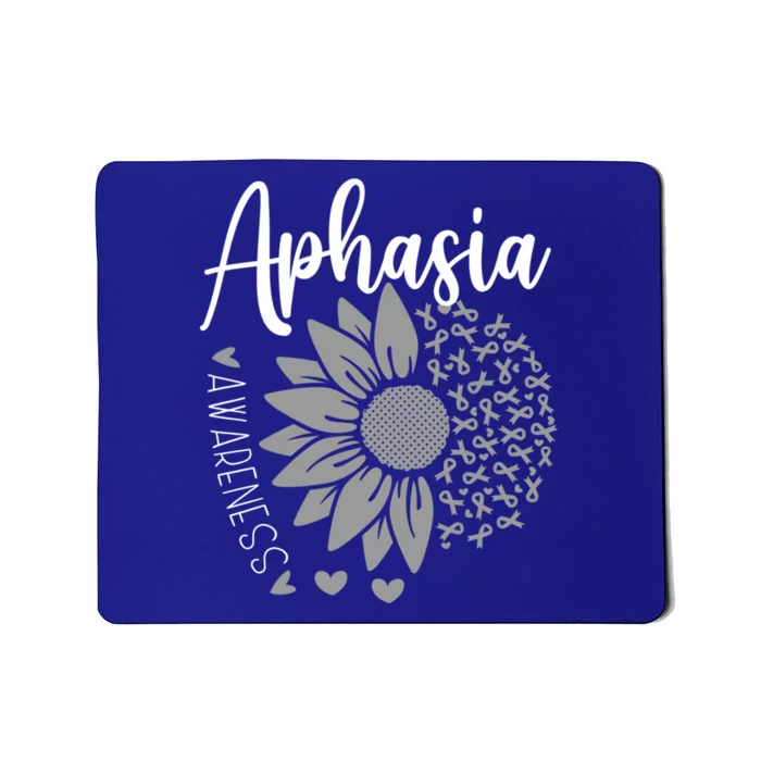 Aphasia Awareness Month Sunflower Grey Ribbon Cute Gift Mousepad