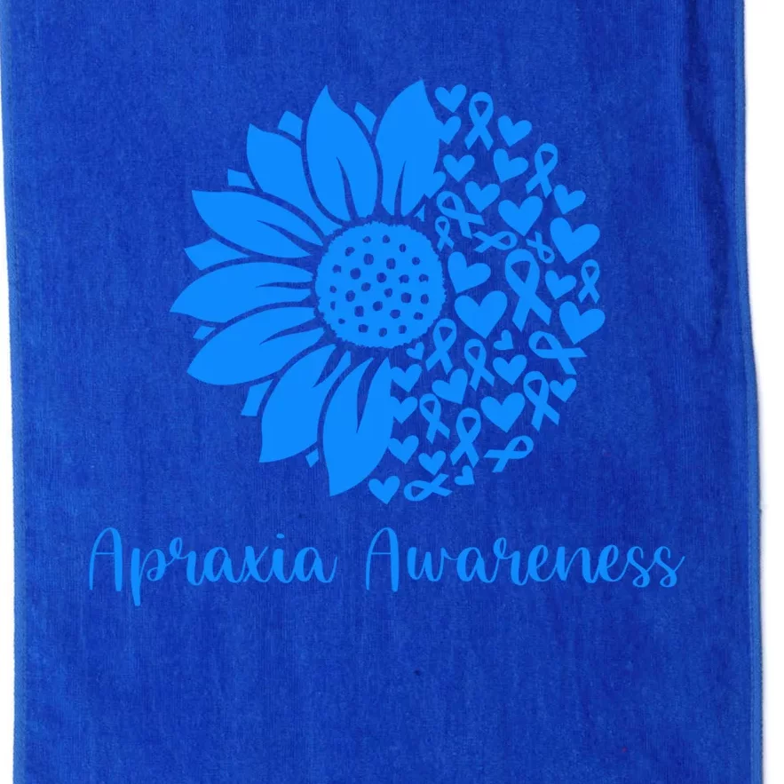 Apraxia Awareness Month Blue Sunflower We Wear Blue In May Great Gift Platinum Collection Golf Towel