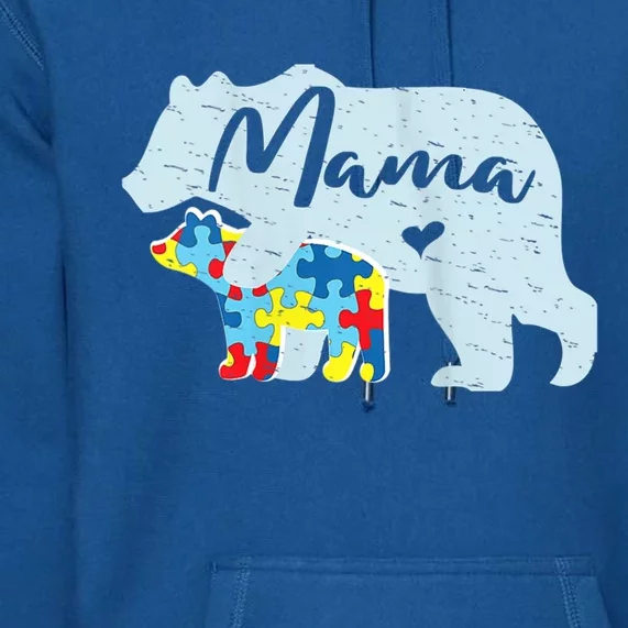 Autism Awareness Mama Bear Mom Meaningful Gift Premium Hoodie