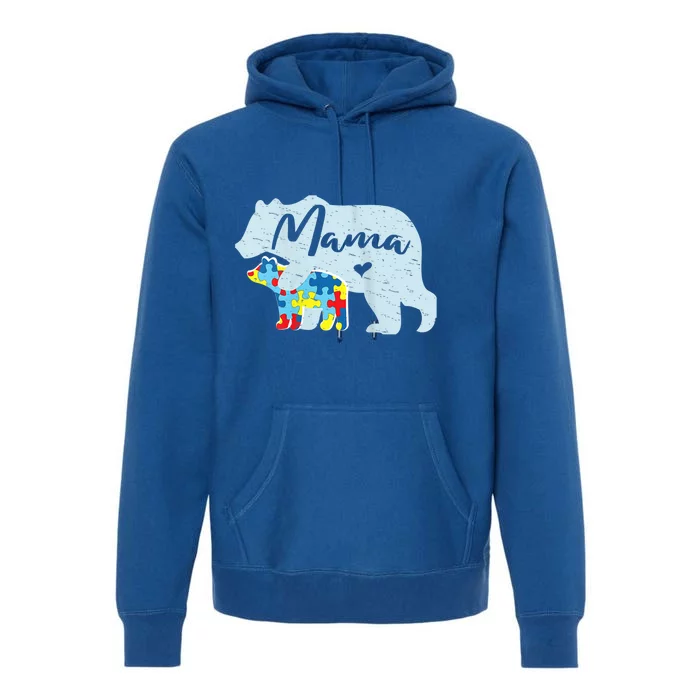 Autism Awareness Mama Bear Mom Meaningful Gift Premium Hoodie