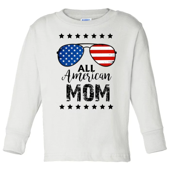 All American Mom 4th Of July Family Matching Toddler Long Sleeve Shirt