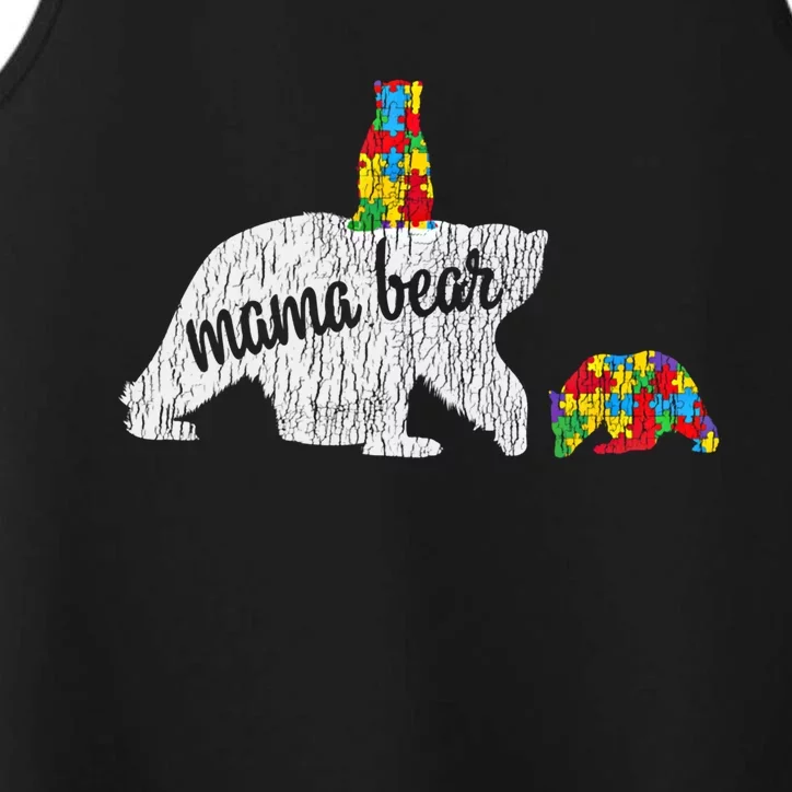 Autism Awareness Mama Bear Autistic Awareness Mom Gift Performance Tank