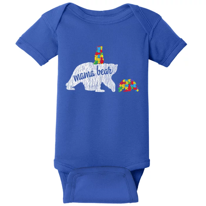 Autism Awareness Mama Bear Autistic Awareness Mom Gift Baby Bodysuit